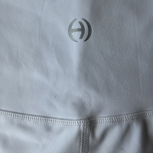 High-Waist White Women’s Active Bike/yoga Shorts with Side Pockets - Picture 3 of 4